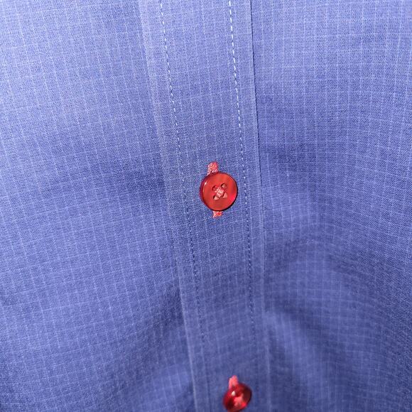 Twillory Performance Shirt Mens Size 16 Button Up Trim Fit Long Sleeve Blue Read - Picture 4 of 14